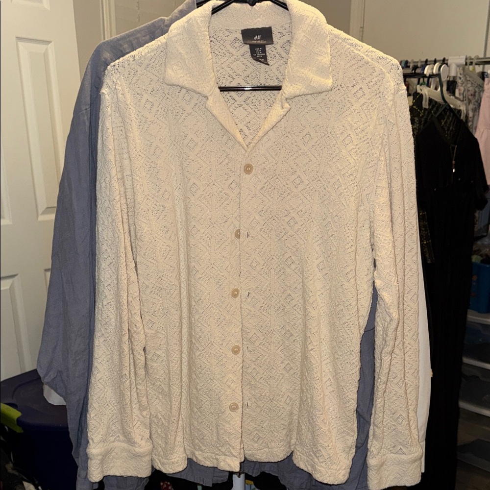 H&M Cream Button Down Shirt